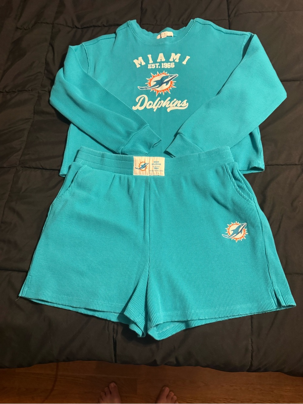 Miami Dolphins Teal Waffle-Knit Women's Set